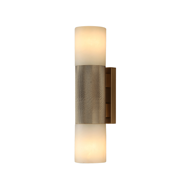 Gold Metal Mesh Warm White Wall Sconce (Cylindrical Column Shade)