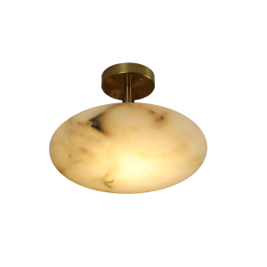 Gold Round Marble-Texture Flush Mount Ceiling Light (Ø400mm)