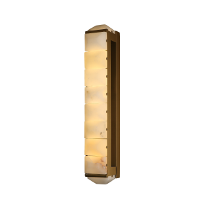 Amber Block Glass Vintage Metal Wall Light