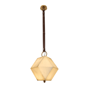 Gold Pendant Light — Multi-Shape Geometric Alabaster Shade