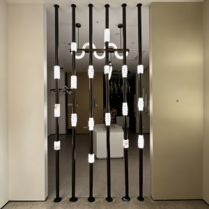 6 Vertical Staggered Spiral Alabaster Floor Lamp