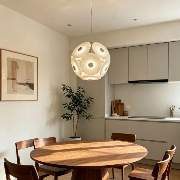 Modern Artistic Natural Alabaster Globe Pendant Light