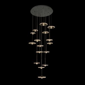 Modern Minimalist 16-Light Glass Chandelier