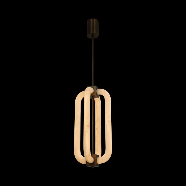 L26501-600 Double U Cage Alabaster Pendant Light-4