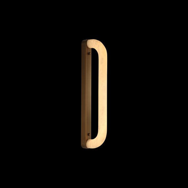 L26501-600B Vertical D-Shape Alabaster Wall Sconce-600B