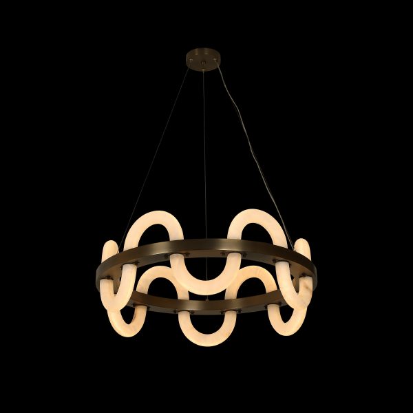 L26502-12 Triple Wave U-Shape Alabaster Linear Pendant Light-12
