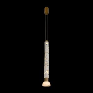 Vertical Terrazzo Crushed Stone Alabaster Mini Pendant Light
