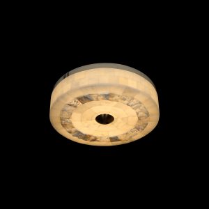 Concentric Mosaic Alabaster Flush Mount Ceiling Light