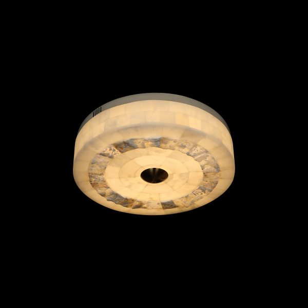 L26505-600 Concentric Mosaic Alabaster Flush Mount Ceiling Light