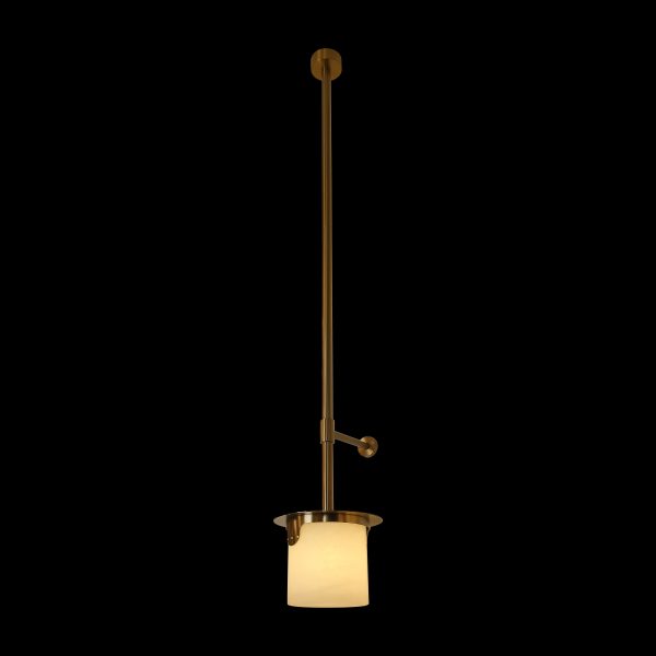 L26513 Long Rod Adjustable Alabaster Mini Pendant Light
